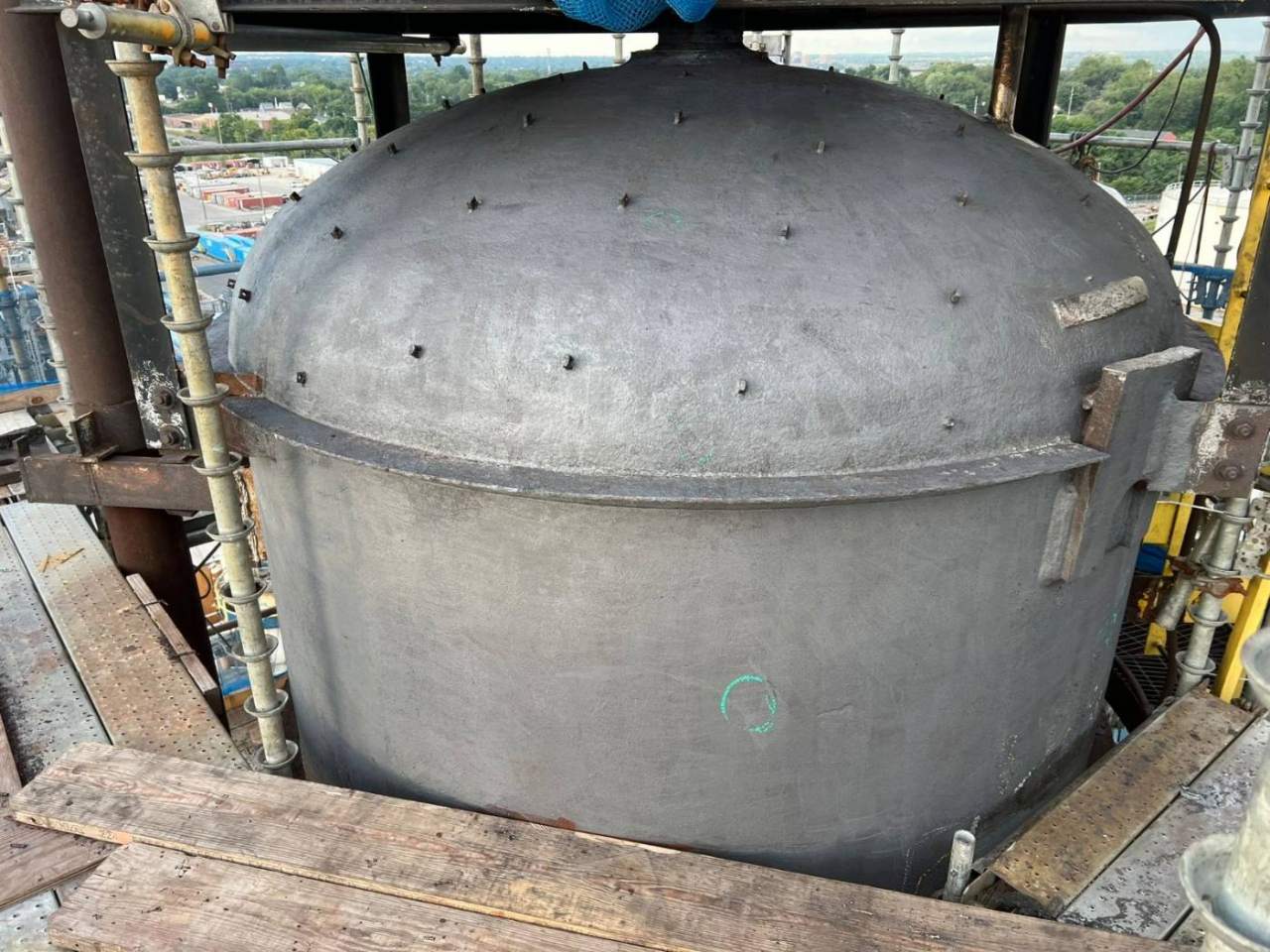 The same tower head after laser ablation