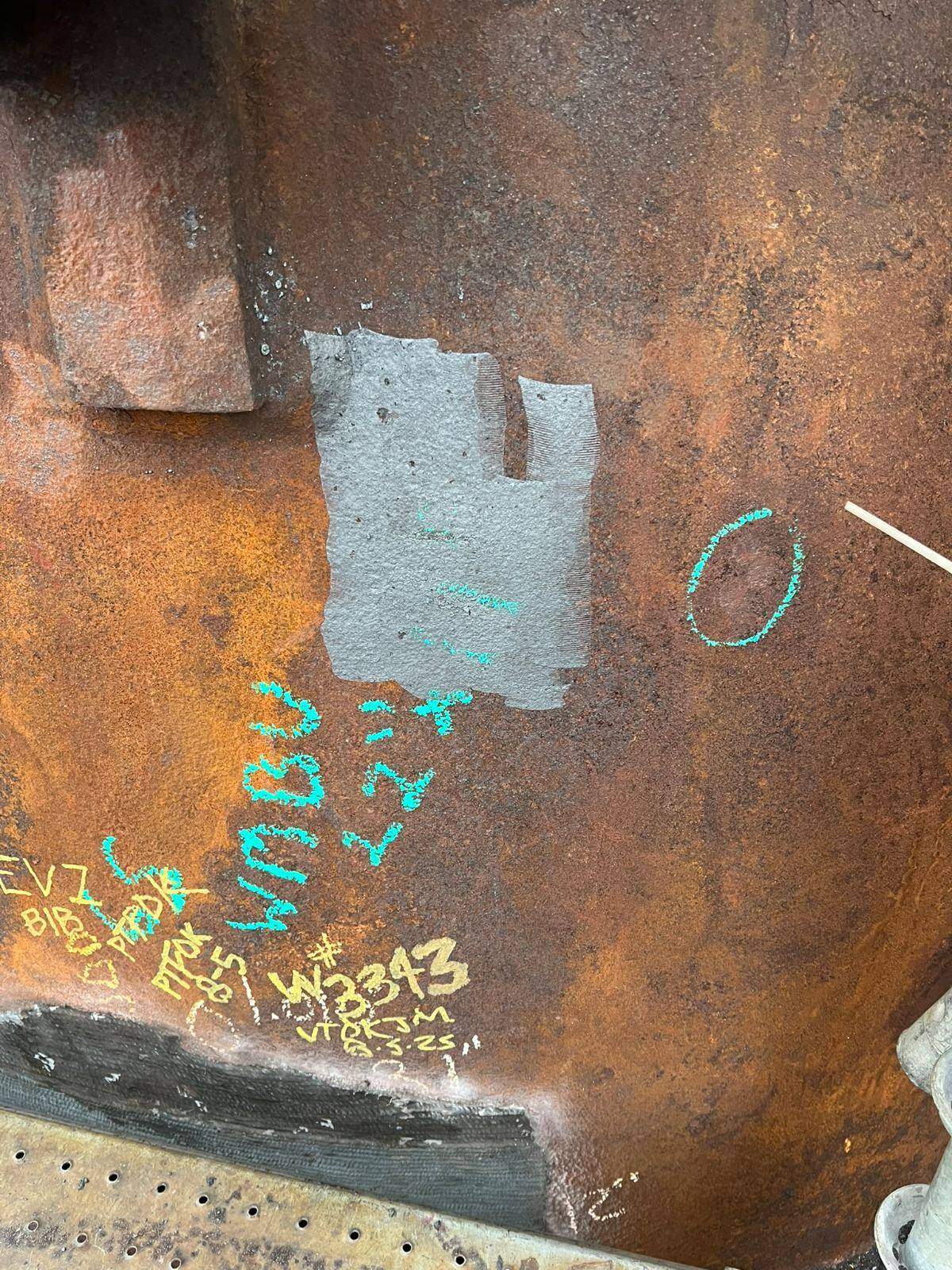 Calibration test patch cleaned on a tower head before production work